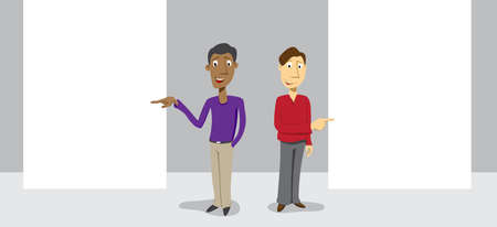 people pointing finger on templateのイラスト素材