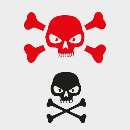 skull danger sign symbol pictogramのイラスト素材