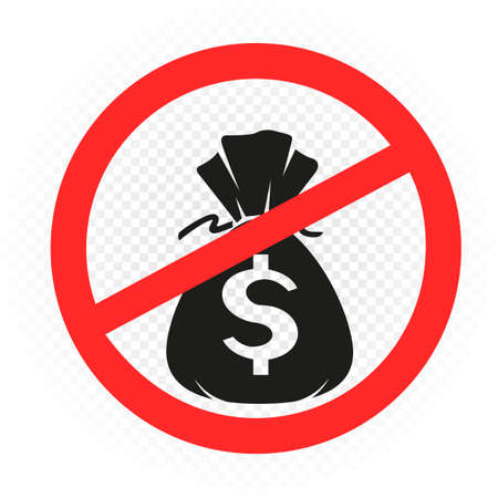money pay prohibition sign symbolのイラスト素材