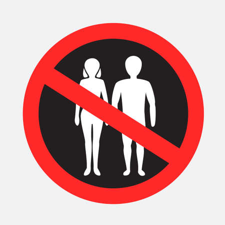no entry man woman married coupleのイラスト素材