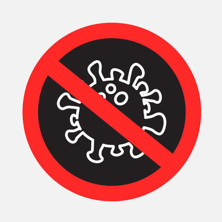 stop coronavirus sign dark stickerのイラスト素材