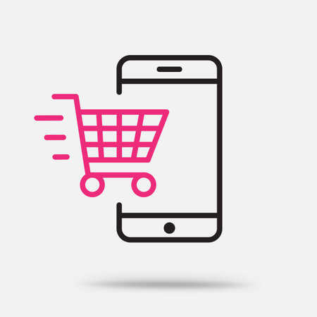 online sales and shopping outline iconのイラスト素材