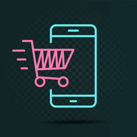 online sales shopping outline sign iconのイラスト素材