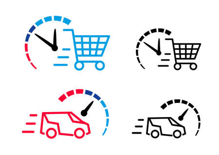 fast delivery infographics icon setのイラスト素材