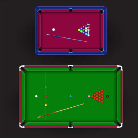 Billiard tables American Snooker dark backgroundのイラスト素材