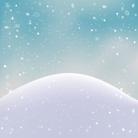 Christmas template winter hill and snowfallのイラスト素材