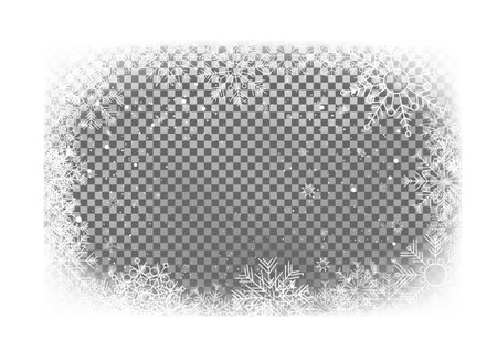 Christmas snow frame with big snowflakesのイラスト素材
