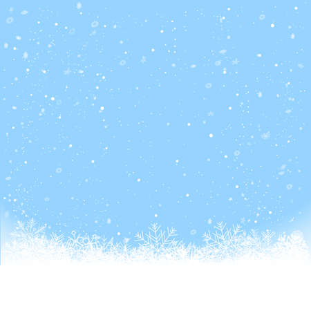 Christmas snowfall from blue sky backgroundのイラスト素材