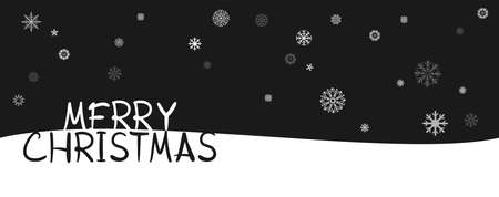 text merry Christmas on falling snow backgroundのイラスト素材