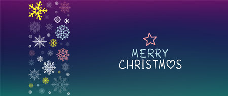 Christmas lettering tree and winter colored decorのイラスト素材