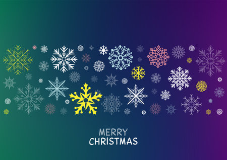 Christmas winter colored snowflakes decorationのイラスト素材