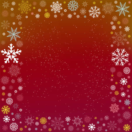 Christmas snow winter photo frame decorのイラスト素材