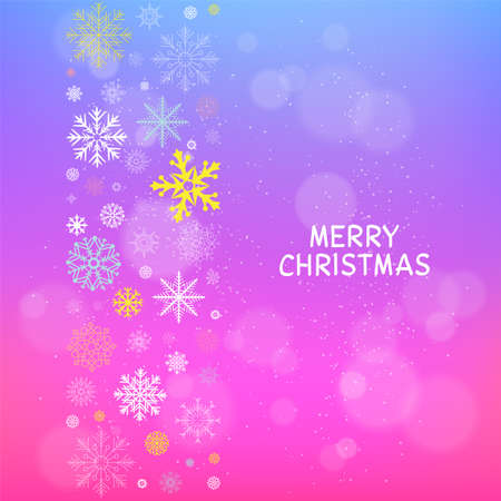 colored snow falling Christmas bright decorのイラスト素材