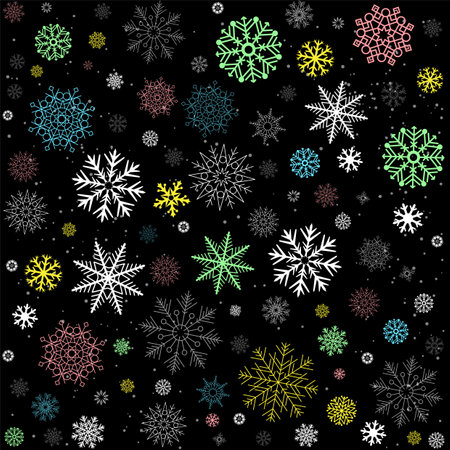 snow Christmas winter decor dark seamless textureのイラスト素材
