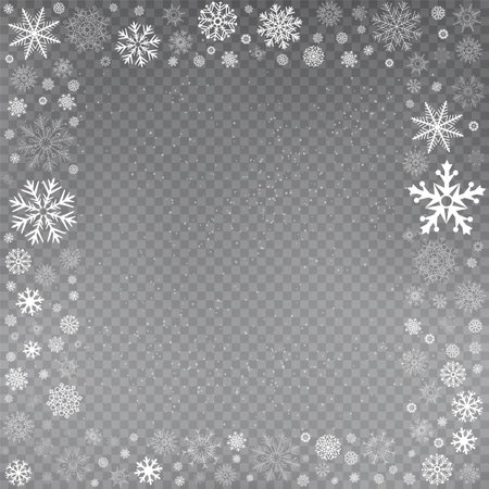 Christmas photo winter snow frame decorのイラスト素材