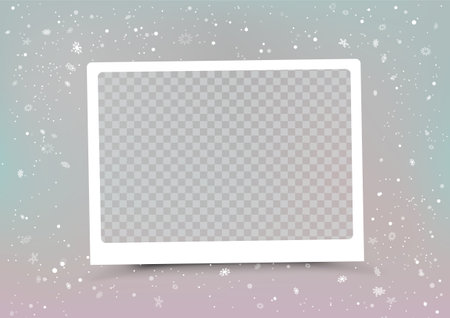 Christmas color photo frame template mockupのイラスト素材