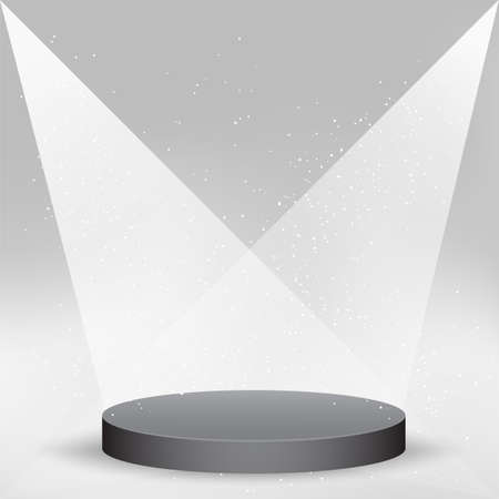 empty black podium template on gray backdropのイラスト素材