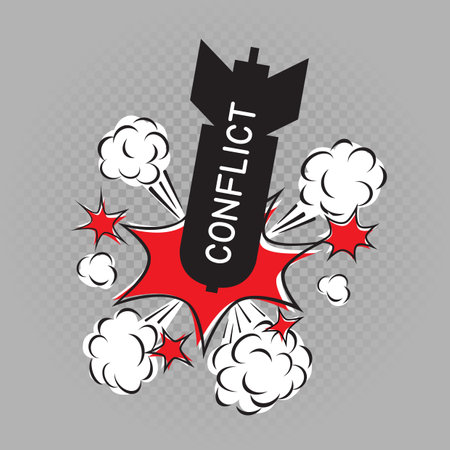 bombing sign symbols war conflict explosionのイラスト素材
