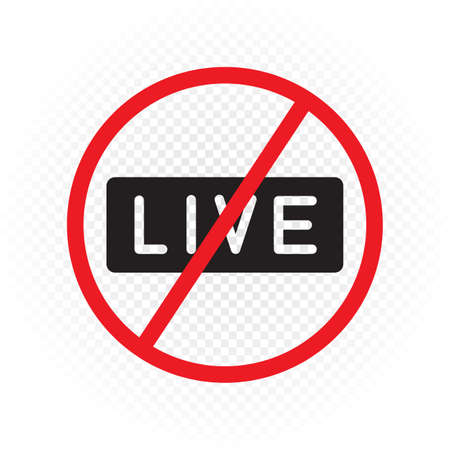 ban on filming live sign symbol iconのイラスト素材