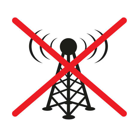 forbidden antenna tower communication signalのイラスト素材