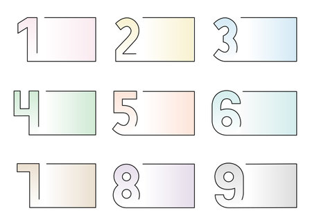 numbers frame infographic steps setのイラスト素材