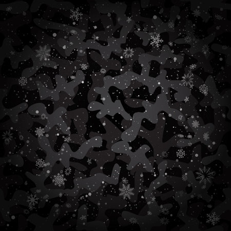 winter snowfall on night camouflage textureのイラスト素材