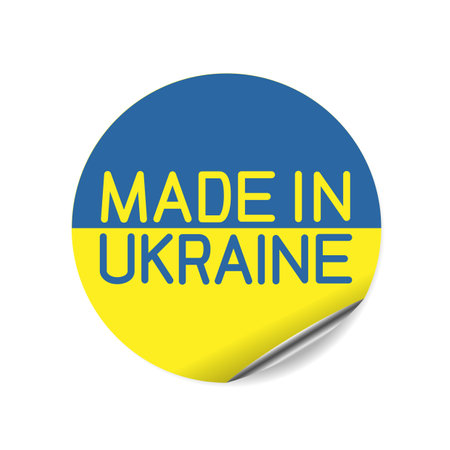 made in Ukraine round sign sticker tag labelのイラスト素材