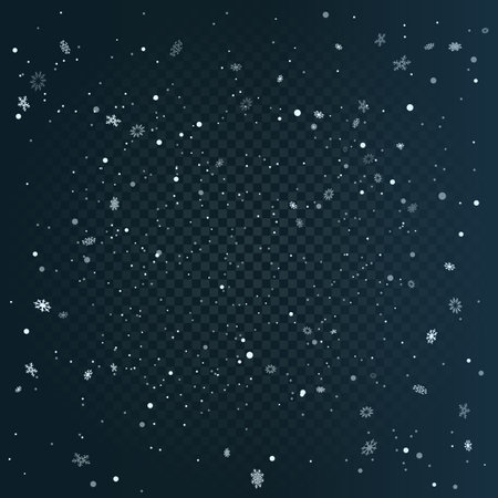 Christmas winter snowfall on dark night backdropのイラスト素材