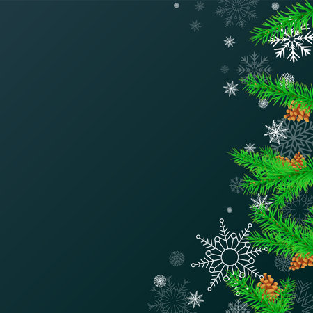 Winter Christmas holiday decoration dark backdropのイラスト素材