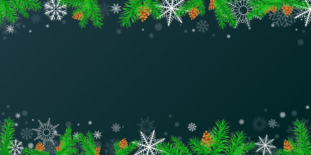 Christmas holiday winter decoration snow spruceのイラスト素材