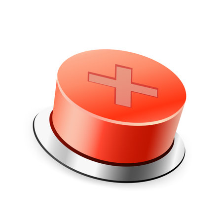 red declined button on white backgroundのイラスト素材