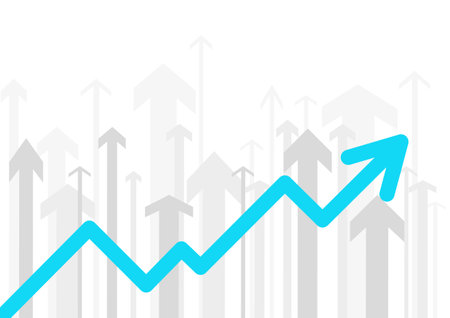 moving arrows to success illustrationのイラスト素材