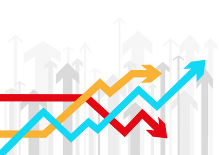 infographics analytics success arrows templateのイラスト素材