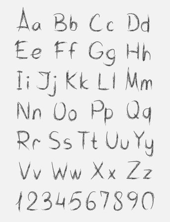 dirty stroke font on gray backgroundのイラスト素材