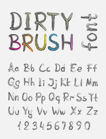 font made from dirty outline stroke and fillのイラスト素材