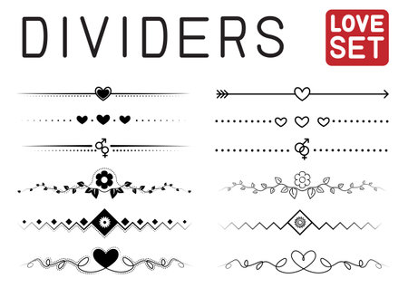 Big style set of text dividersのイラスト素材