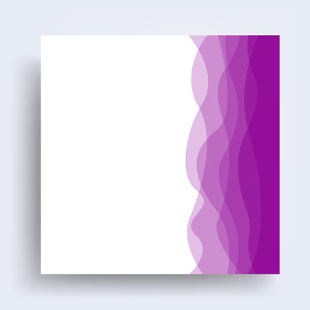 purple wave banner design with shadowのイラスト素材