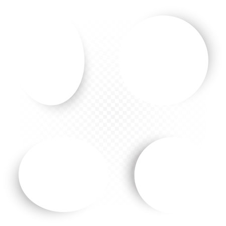 white circles round banner set with shadowのイラスト素材