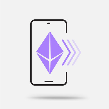 Ethereum crypto smartphone transfer iconのイラスト素材