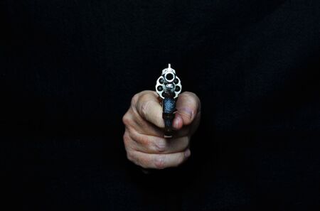 Revolver.Firearm weapon, portable gun, letal.Protection.の写真素材