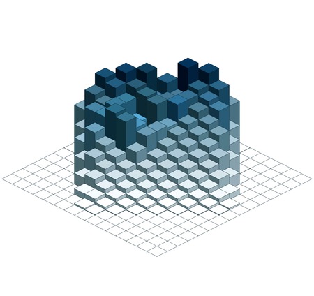 Infographic Isometric Vector Graph, Abstract 3D Chart Backgroundのイラスト素材