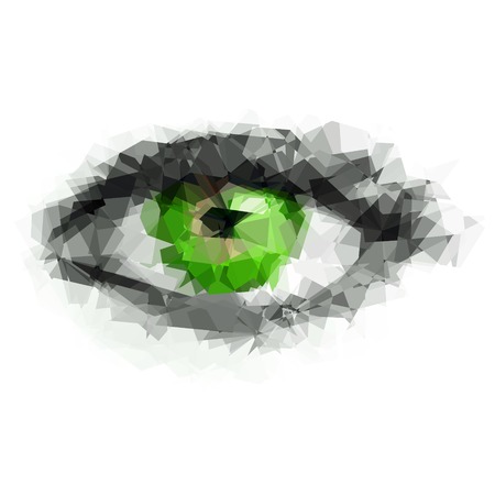 Female green eye created from polygonsのイラスト素材