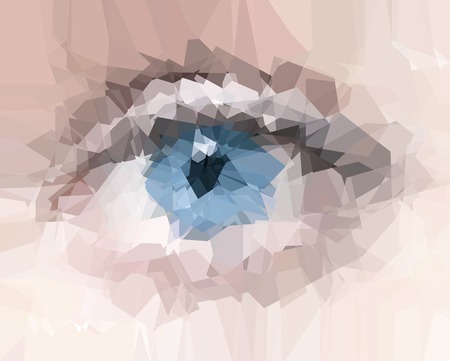 Female blue eye created from polygonsのイラスト素材