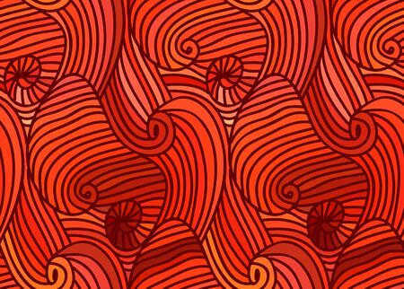 Abstract vector seamless wave colorful background of drawn linesのイラスト素材