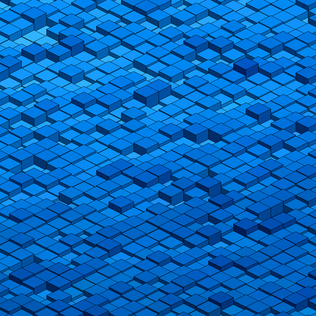 Infographic Isometric Vector Graph, Abstract 3D Chart Blue Background.のイラスト素材