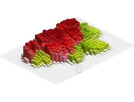 Infographic Isometric Vector Graph, Abstract 3D Chart Backgroundのイラスト素材