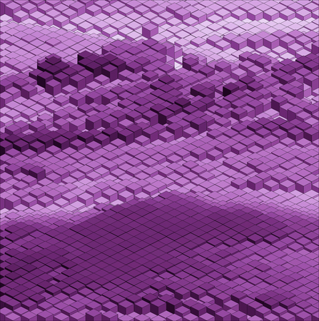 Infographic Isometric Vector Graph, Abstract 3D Chart Purple Background.のイラスト素材