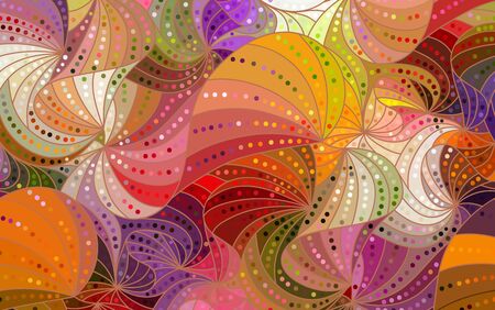 Abstract vector floral colorful background of drawn linesのイラスト素材