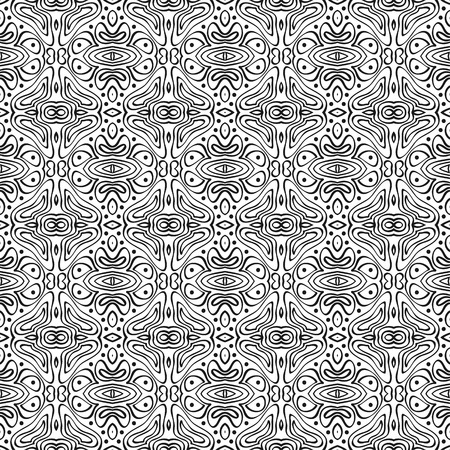 Vector Black White Seamless Wallpaper. Vintage Pattern. Retro Backgroundのイラスト素材