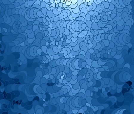 Abstract vector blue background of doodle drawn linesのイラスト素材
